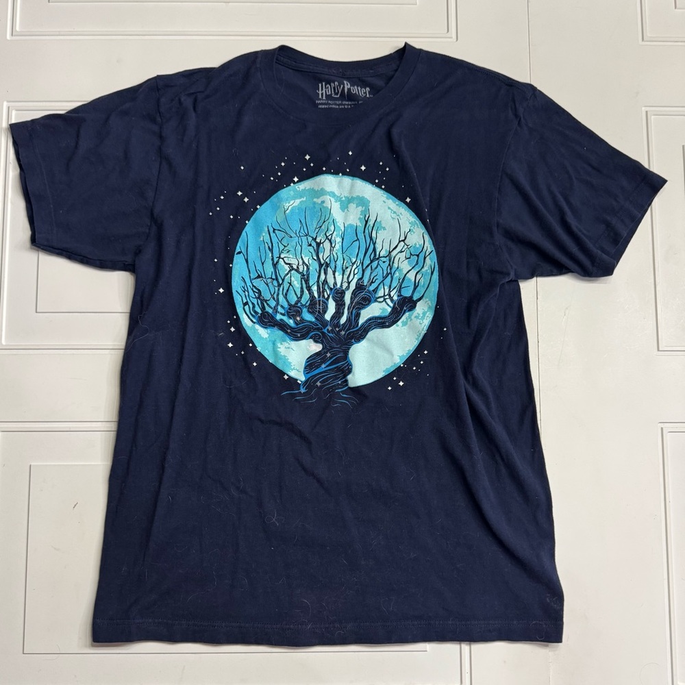 Harry Potter T Shirt Top Size Large Womping Willow Cotton Glow In The Dark